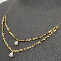 عقد لولو زراعي ذهب عيار 18 الوزن 1.83 جرام