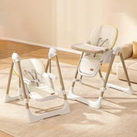 كرسي طعام متعدد الإرتفاعات مع أرجوحة - بيج