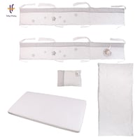 طقم حماية سرير بوبو بير آند داك 4 قطع - رمادي