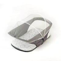 سرير متنقل قابل للطي - رمادي فاتح