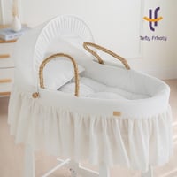 سلة موسى دانتيل مع حامل هزاز أبيض