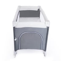 سرير ومحبس مع طاولة تغيير - رمادي