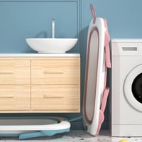 حوض استحمام قابل للطي - وردي