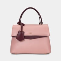 شنطة يد نسائية ومحفظة جلد لون وردي من BAGCO – تصمي...