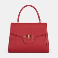 شنطة يد نسائية مع محفظة جلد احمر غامق – تصميم عصري...