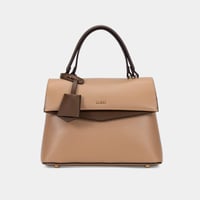 شنطة يد نسائية ومحفظة جلد بيج من BAGCO – تصميم عصر...