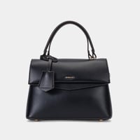 شنطة يد نسائية ومحفظة جلد اسود من BAGCO – تصميم عص...