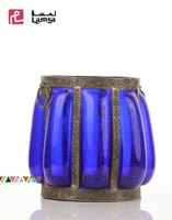 مزهرية من معدن الابيض مع الكرستال