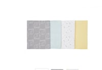 4 قطع قماش . للسرير.. للتجشؤ Elephant flannel من ا...