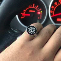 خواتم ملكيه فضه خالص شكل دائري تصميم الاسم حسب الط...