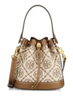 شنطة توري بورش Mini T Monogram Denim Bucket