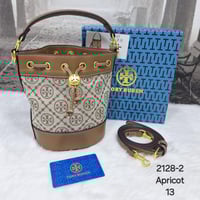 شنطة توري بورش Mini T Monogram Denim Bucket