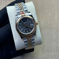 ساعة رولكس ديت جست روز قولد بمينا رمادي مقاس 31