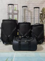 طقم شنط سفر جلد عدد 3 شنط عربية + 1 شنطة يد