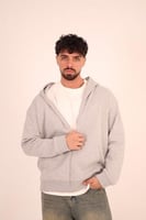Heather Grey Zip-Up Hoodie
