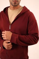 Burgundy - Zip-Up Hoodie