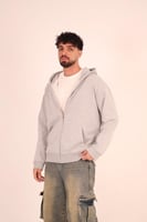 Heather Grey Zip-Up Hoodie
