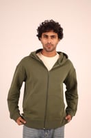 Olive Green - Zip-Up Hoodie