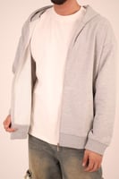Heather Grey Zip-Up Hoodie