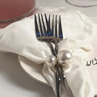 خاتم منديل لولو / فضي