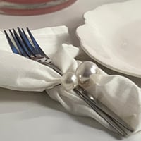 خاتم منديل لولو / فضي