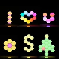 اضاءة ال اي دي شكل سداسي 10 قطع "باللمس+ريموت" LED...