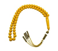 مسباح بكلايت اصفر 51 خرزة 10 ملم بكركوشة تفصال يدو...