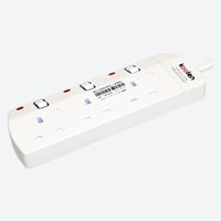 كولن توصيلة كهرباء 3 مخارج، كابل 5 متر، لون أبيض