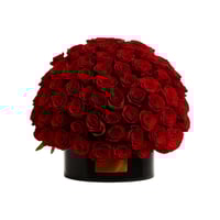 ورد طبيعي - 100 وردة في شمعة دائرية