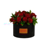 ورد طبيعي - جوري في شمعة دائرية