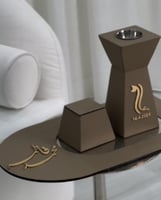 طقم مبخرة أنيق بالاسم لون بيج رملي