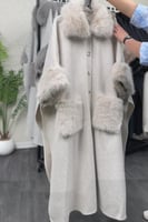 كاب شتوي طويل جوخ مع فرو -متجر تفاصيل