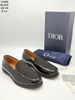 حذاء Dior رجالي – تصميم لوفر فاخر باللون الأسود