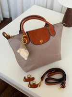 حقيبة لونشومب كلاسيكية جلد وقماش