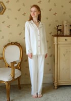 بيجاما القطن الناعمة بتفاصيل دانتيل أنيقة-d1