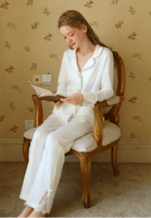 بيجاما القطن الناعمة بتفاصيل دانتيل أنيقة-d1