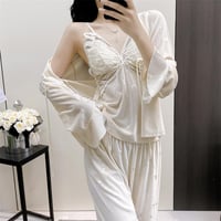 بيجاما الفراشات الأنثوية من المخمل الأنيق مكونة من...