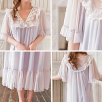 قميص من التل والدانتيل الفرنسي بتصميم فاخر وأنيق-أ...