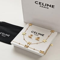 طقم نسائي أنيق من ماركة سيلين - ذهبي