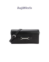 ‎ شنطة نسائية من الجلد بلون أسود