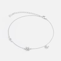 ‎ خلخال نسائي ناعم بلون فضي