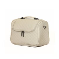 حقيبة مكياج جلد بيج