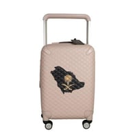 حقيبة سفر جلد وردي