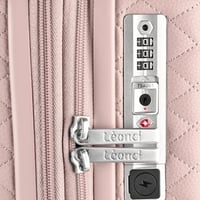 حقيبة سفر جلد وردي