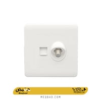 فيش منفذ هاتف تليفون مع دش لون ابيض موجي