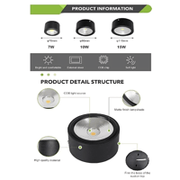 اضاءة سقف ابيض كشاف سلندر 9 سم 10 واط إنارة سقف بي...