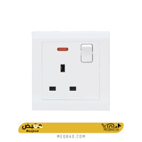 فيش ثلاثي مع مفتاح 13 امبير لون ابيض موجي