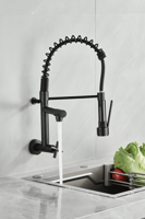 خلاط مطبخ جداري سحب مودرن اسود خطين