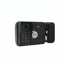 قفل لطش ذكي خارجي اسود بصمة اتجاهين - LOZAN