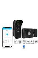 قفل لطش ذكي خارجي اسود بصمة اتجاهين - LOZAN